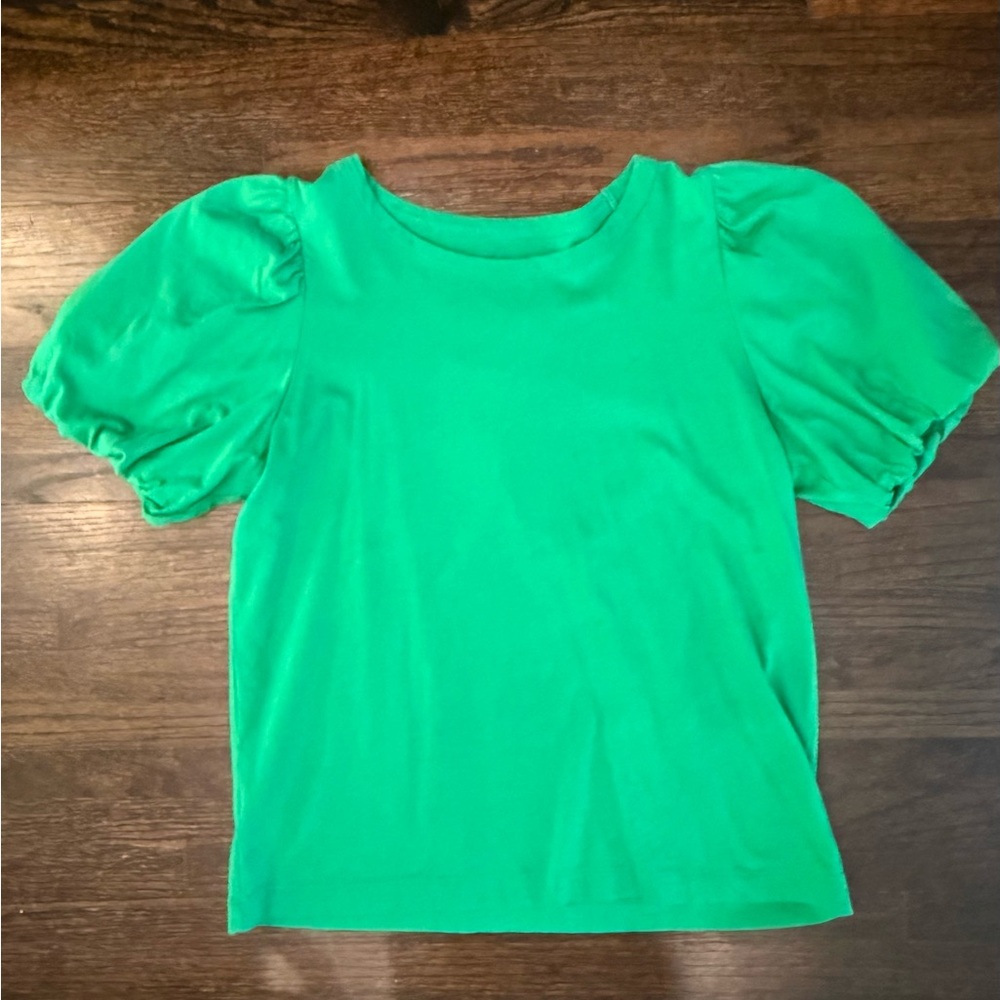 Vibrant Grass Green Puff Sleeve Tee